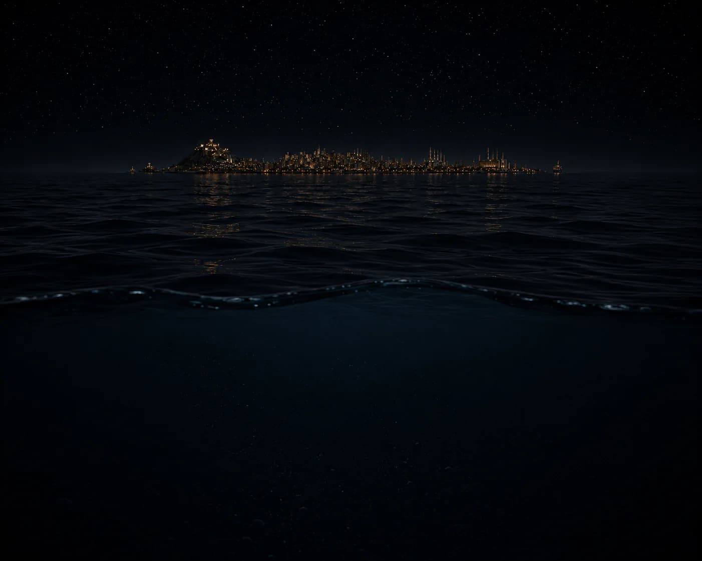 ZOZO CITY seen from the dark sea that marks its border