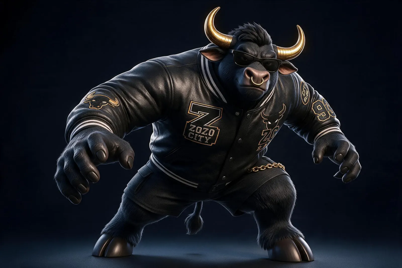 KORIDA BLACK baisse ses cornes et prend une posture de charge