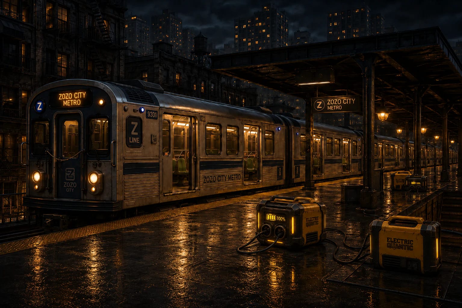 A ZOZO CITY metro train at a Great Rift platform